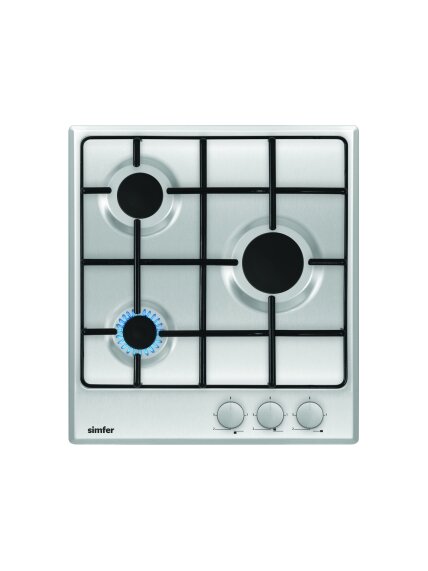 Simfer | Hob | H4.300.VGRIM | Gas | Number of burners/cooking zones 3 | Rotary knobs | Stainless steel
