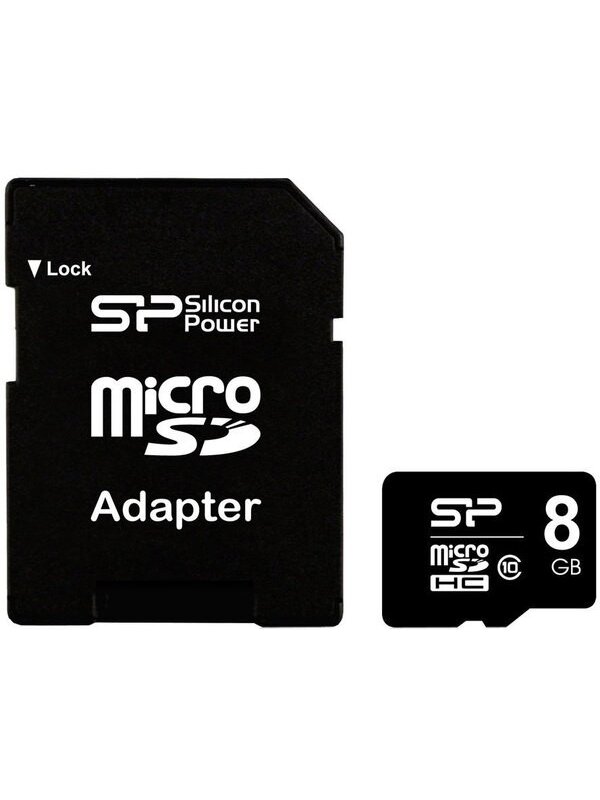 Silicon Power | 8 GB | MicroSDHC | Flash memory class 10 | SD adapter 1