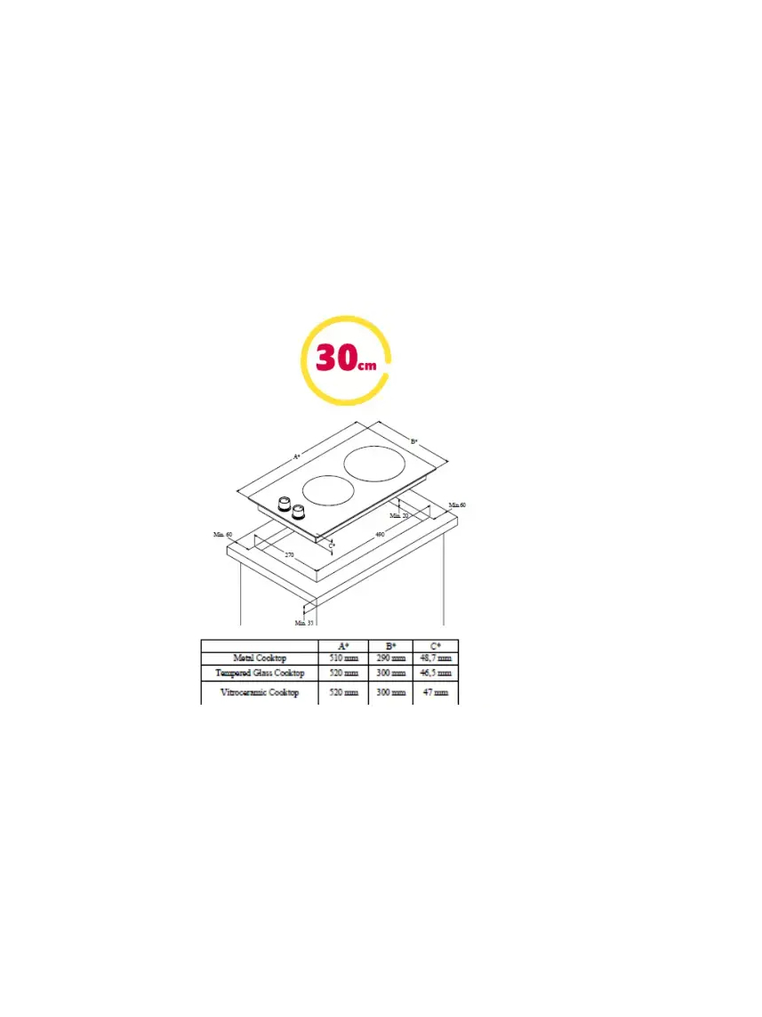 Simfer | Hob | H3.201.TGRSP | Gas on glass | Number of burners/cooking zones 2 | Rotary knobs | Black 1