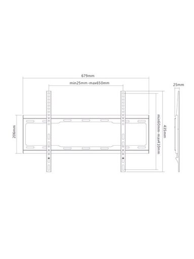 Sunne | Wall mount | 37-70-EF | Fixed | 37-70 " | Maximum weight (capacity) 40 kg | Black