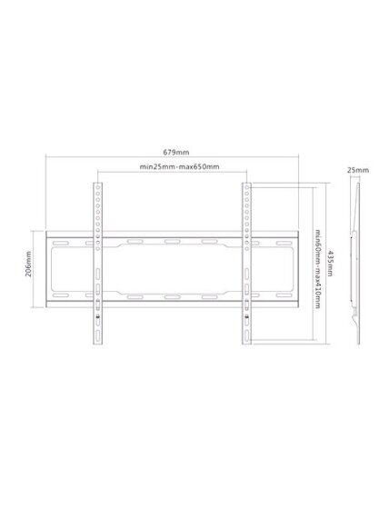Sunne | Wall mount | 37-70-EF | Fixed | 37-70 " | Maximum weight (capacity) 40 kg | Black 1