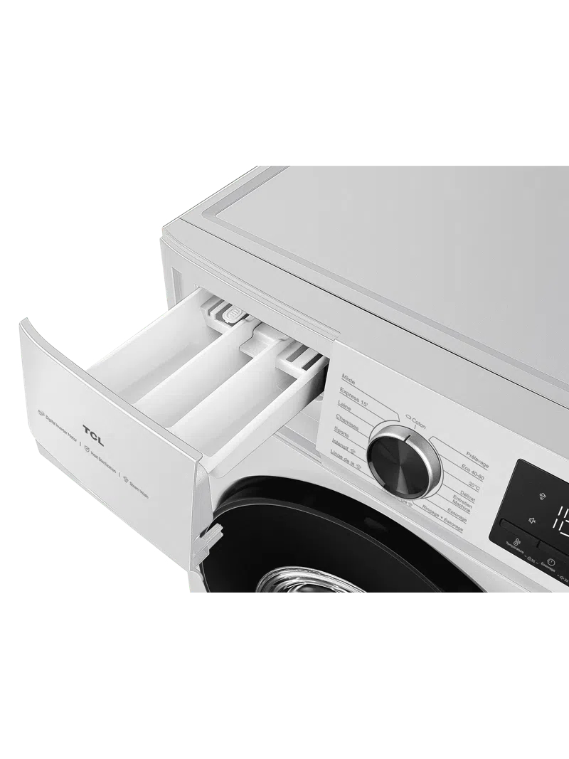 TCL Washing machine | FF1024WA2 | Energy efficiency class A-10% | Front loading | Washing capacity 10 kg | 1400 RPM | Depth 61 cm | Width 59.5 cm | Display | LED | Steam function | White 5 TCL Washing machine | FF1024WA2 | Energy efficiency class A-10% | Front loading | Washing capacity 10 kg | 1400 RPM | Depth 61 cm | Width 59.5 cm | Display | LED | Steam function | White 5