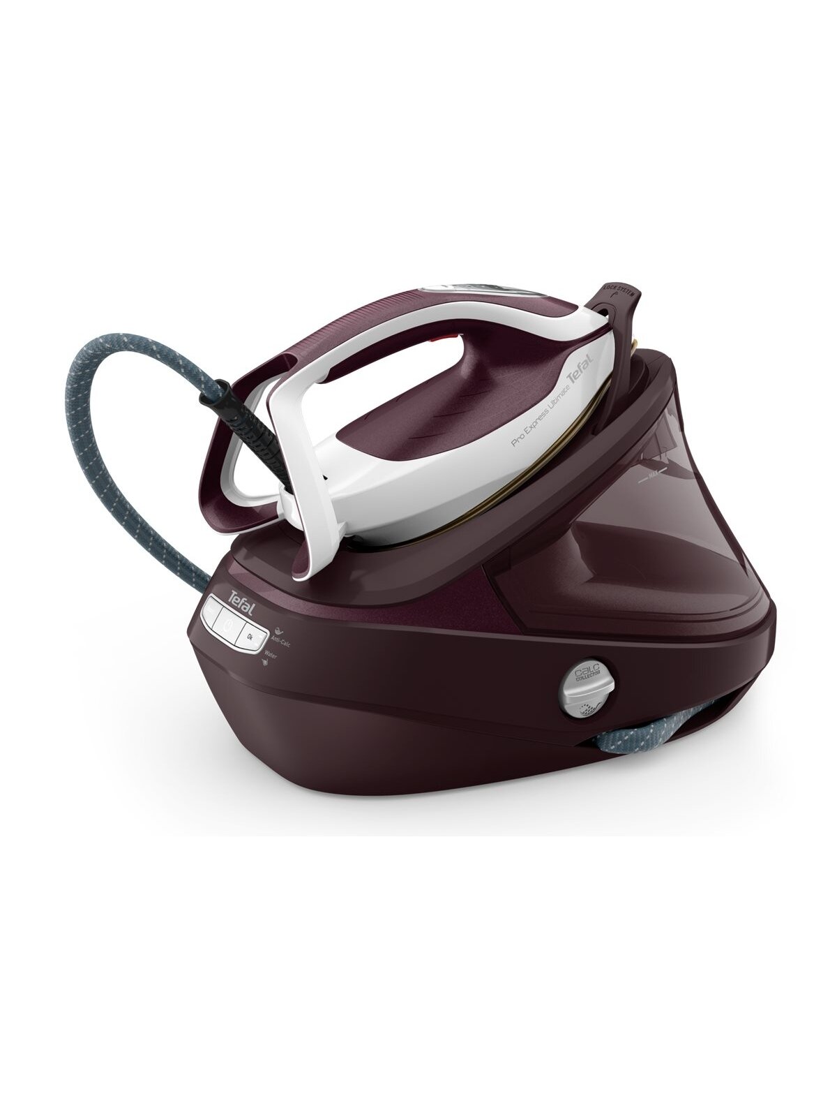TEFAL | Steam Station Pro Express | GV9721E0 | 3000 W | 1.2 L | 7.9 bar | Auto power off | Vertical steam function | Calc-clean function | Burgundy TEFAL | Steam Station Pro Express | GV9721E0 | 3000 W | 1.2 L | 7.9 bar | Auto power off | Vertical steam function | Calc-clean function | Burgundy