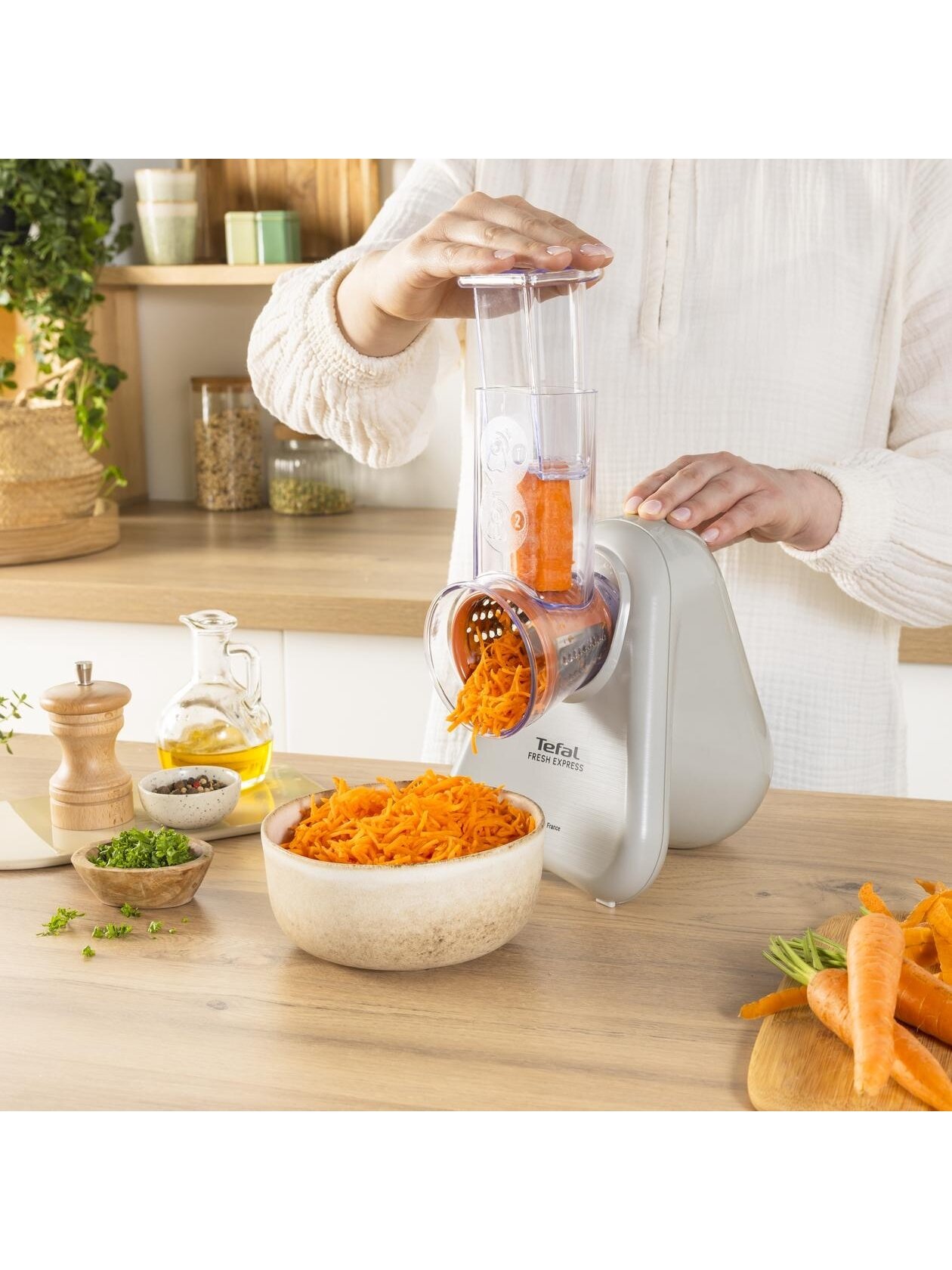 TEFAL Vegetable slicer | Fresh Express DN853BE0 | Light Gray | 150 W 2