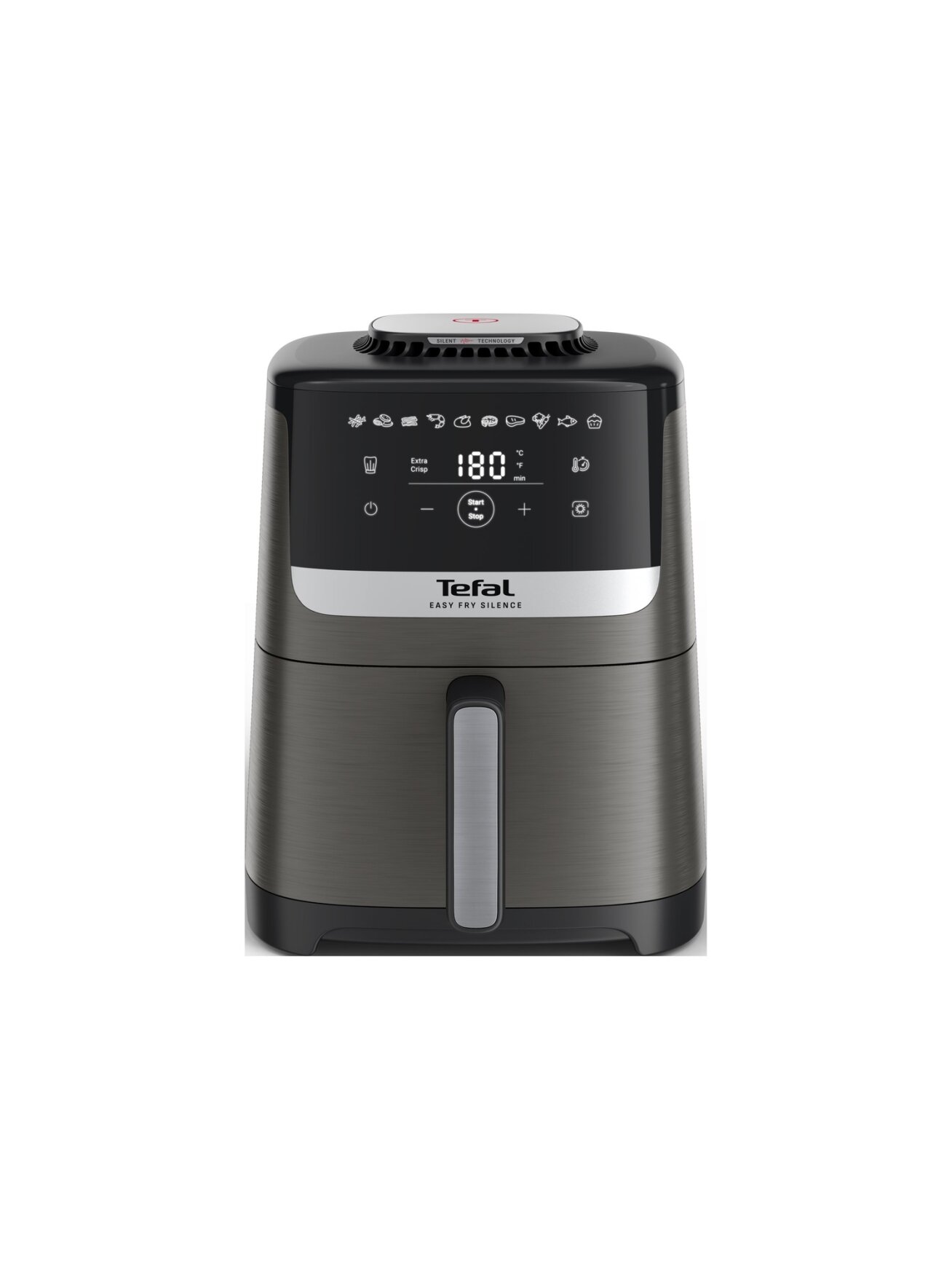 TEFAL Air Fryer | Easy Fry Silence EY551HE0 | Power 1650 W | Capacity 5 L | Gray
