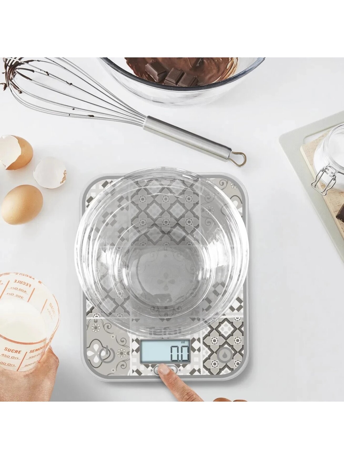 TEFAL Electronic Kitchen Scale | Optiss BC50D6V0 | Graduation 0.5/1 g | Display type LCD | Mozaic Decor 4 TEFAL Electronic Kitchen Scale | Optiss BC50D6V0 | Graduation 0.5/1 g | Display type LCD | Mozaic Decor 4