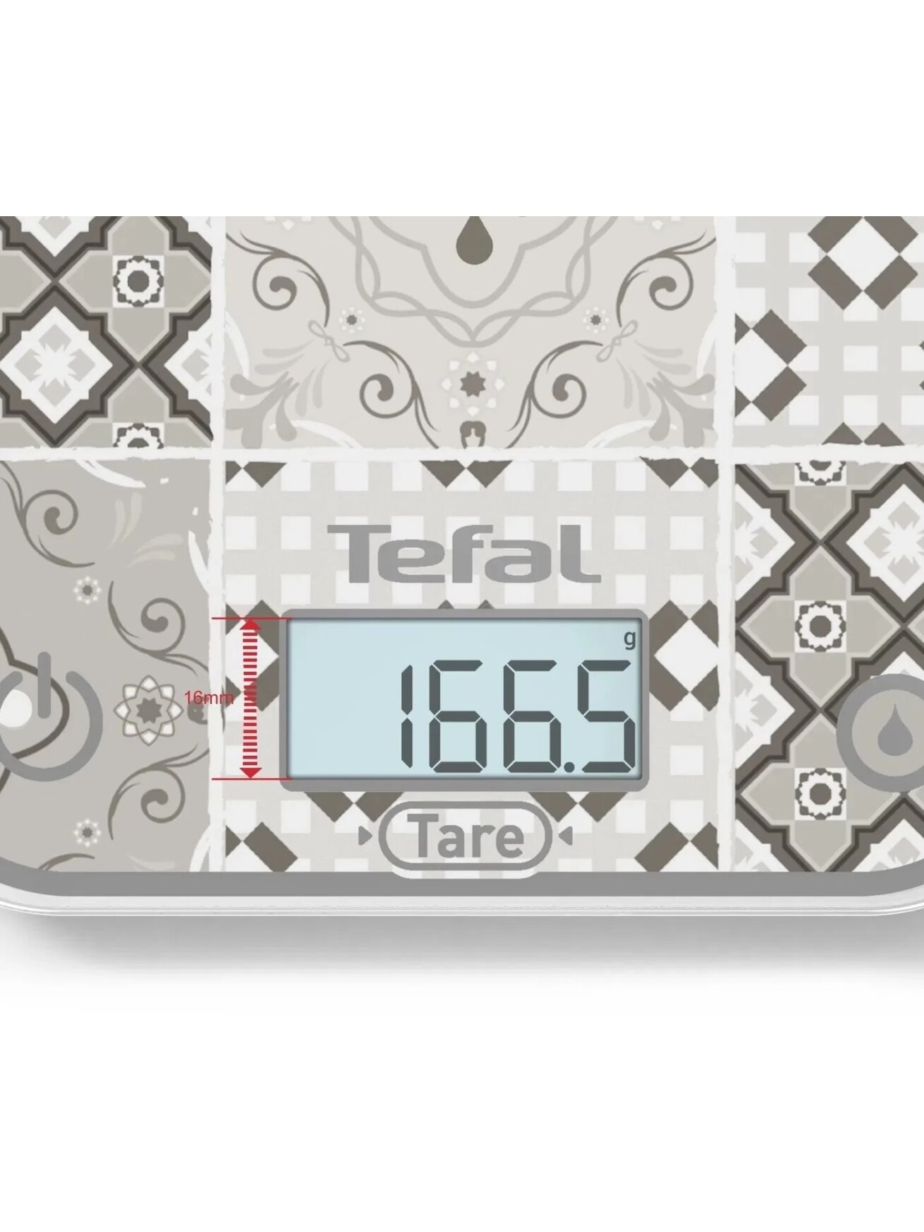 TEFAL Electronic Kitchen Scale | Optiss BC50D6V0 | Graduation 0.5/1 g | Display type LCD | Mozaic Decor 2 TEFAL Electronic Kitchen Scale | Optiss BC50D6V0 | Graduation 0.5/1 g | Display type LCD | Mozaic Decor 2