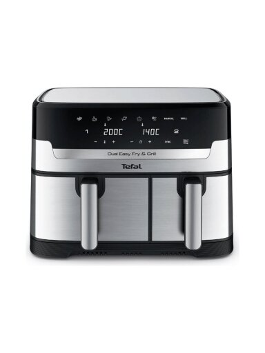 TEFAL Fryer | EY905D10 | Capacity 5.2+3.1 L | Hot air technology | Stainless Steel/Black