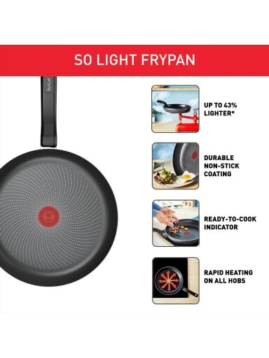 TEFAL Pan | H0560442 | Frying | Diameter 24 cm | Suitable for induction hob | Fixed handle | Black