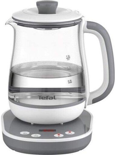 TEFAL Tastea Kettle | BJ551B10 | Tea Kettle | 1400 W | 1.5 L | Glass | 360° rotational base | Grey/White TEFAL Tastea Kettle | BJ551B10 | Tea Kettle | 1400 W | 1.5 L | Glass | 360° rotational base | Grey/White