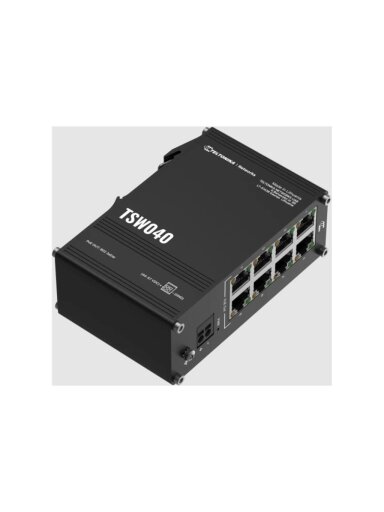 Teltonika Industrial Switch | TSW040 | Unmanaged | DIN rail mountable | 10/100 Mbps (RJ-45) ports quantity 8 | PoE+ ports quantity 8 | Power supply type 2-pin industrial DC power socket