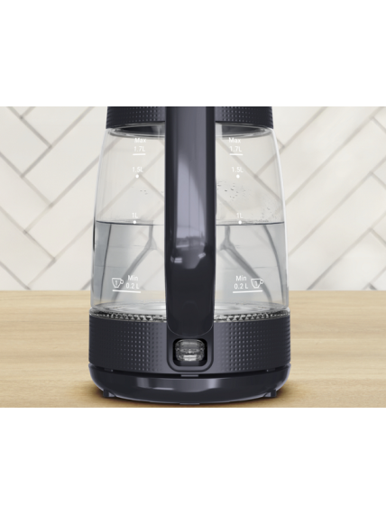 TEFAL Kettle | KO2G08E0 | 2000 W | Electric | 1.7 L | Heat-resistant glass | 360° rotational base | Black/Transparent 5