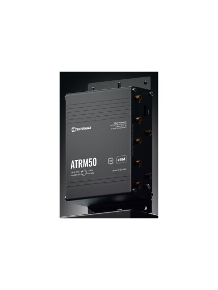 Teltonika 5G Router for Transportation | ATRM50 | 802.11ac | 10/100/1000 Mbit/s | Ethernet LAN (RJ-45) ports 3 | Mesh Support Yes | MU-MiMO Yes | 5G | Antenna type 4 x SMA for Mobile, 2 x RP-SMA for Wi-Fi, 1 x SMA for GNNS 5 Teltonika 5G Router for Transportation | ATRM50 | 802.11ac | 10/100/1000 Mbit/s | Ethernet LAN (RJ-45) ports 3 | Mesh Support Yes | MU-MiMO Yes | 5G | Antenna type 4 x SMA for Mobile, 2 x RP-SMA for Wi-Fi, 1 x SMA for GNNS 5