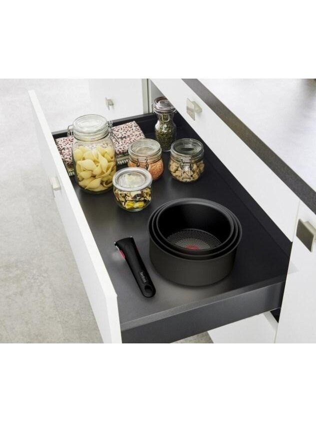 TEFAL Pot Set, 4 pcs | L7649453 Ingenio Ultimate | 16/18/20 cm | Aluminum | Black 5