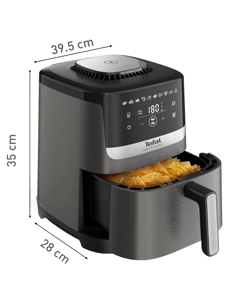 TEFAL Air Fryer | Easy Fry Silence EY551HE0 | Power 1650 W | Capacity 5 L | Gray 7