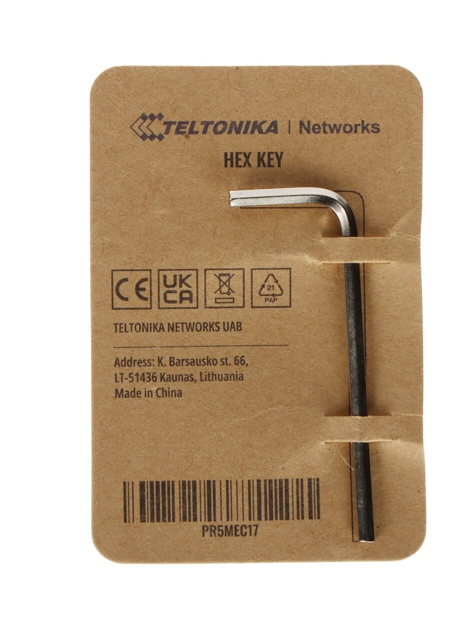 Teltonika Hex Key 19 x 53 x 2.5 mm Nickel Angled, Silver | PR5MEC17