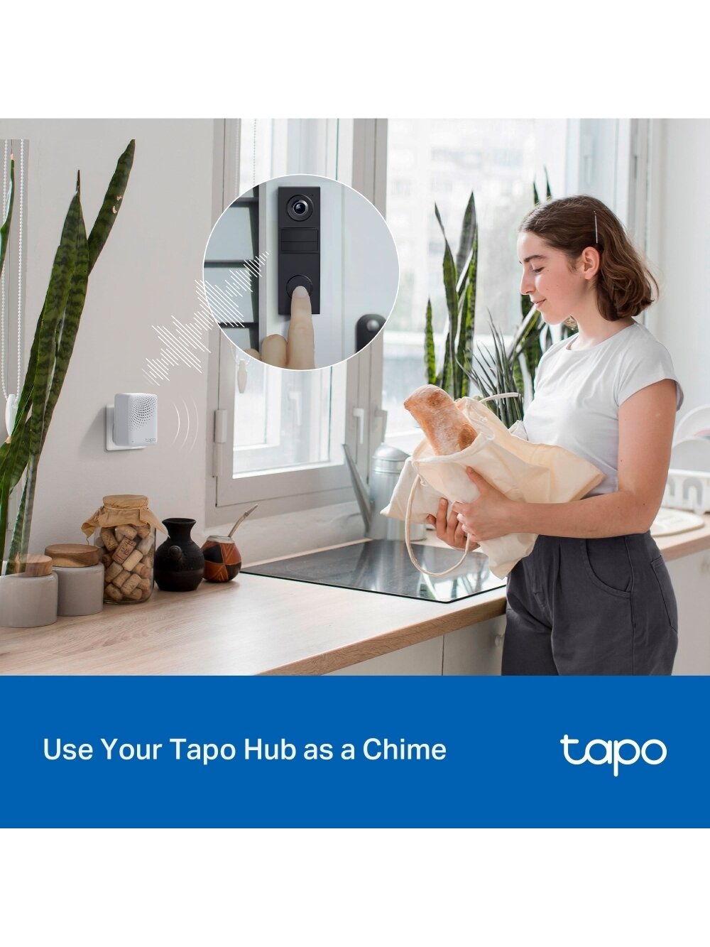 TP-LINK 2K Battery Video Doorbell | Tapo D205 | 3 MP | 2.4mm/F2.2 | IP54 | H.264 | Micro SD, Max. 512 9