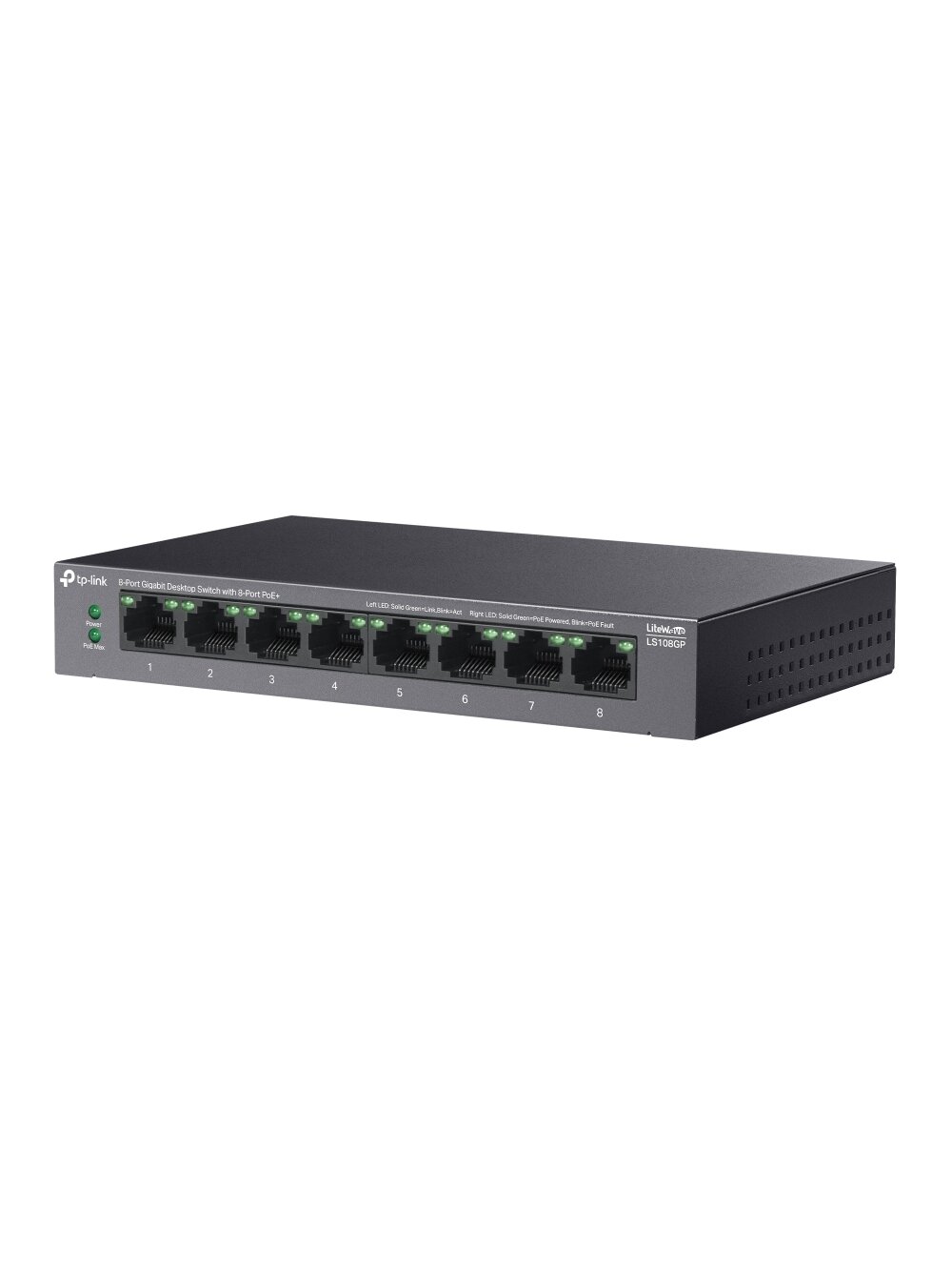 TP-LINK | 8-Port Gigabit Desktop Switch with 8-Port PoE+ | LS108GP | Unmanaged | Desktop 2 TP-LINK | 8-Port Gigabit Desktop Switch with 8-Port PoE+ | LS108GP | Unmanaged | Desktop 2