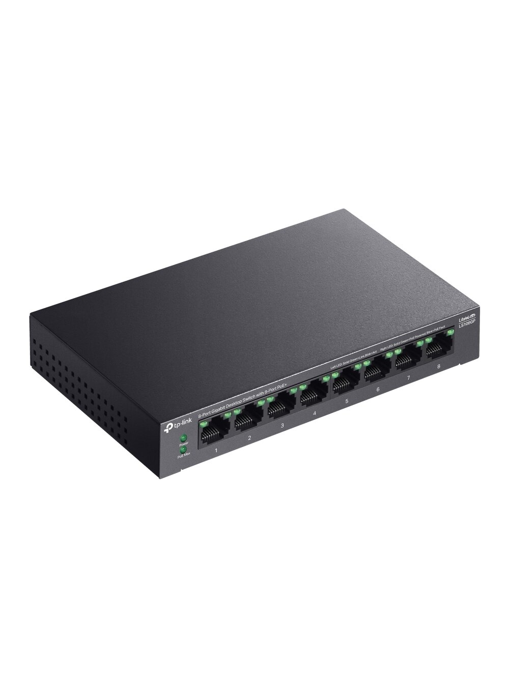 TP-LINK | 8-Port Gigabit Desktop Switch with 8-Port PoE+ | LS108GP | Unmanaged | Desktop 3 TP-LINK | 8-Port Gigabit Desktop Switch with 8-Port PoE+ | LS108GP | Unmanaged | Desktop 3