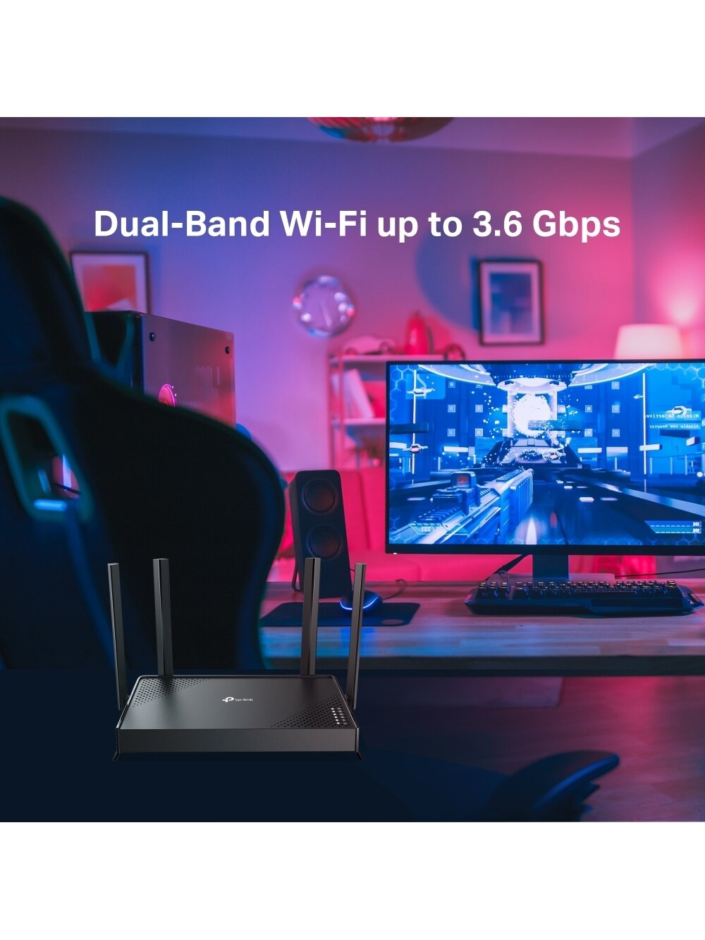 TP-LINK Archer BE220 | BE3600 Dual-Band Wi-Fi 7 Router | 802.11be | Ethernet LAN (RJ-45) ports 4 | 10/100/1000 Mbit/s | Mesh Support No | MU-MiMO No | Antenna type External | No mobile broadband 4