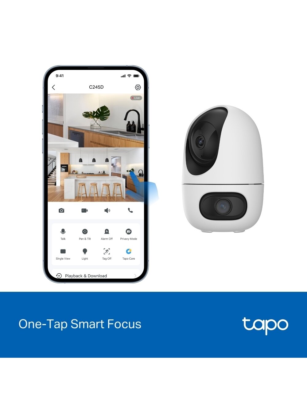 TP-LINK Tapo C245D | Dual Lens Pan/Tilt Security Camera | Dome | 3 MP | 3.1mm/F1.6 | MicroSD Card up to 512 GB 7 TP-LINK Tapo C245D | Dual Lens Pan/Tilt Security Camera | Dome | 3 MP | 3.1mm/F1.6 | MicroSD Card up to 512 GB 7