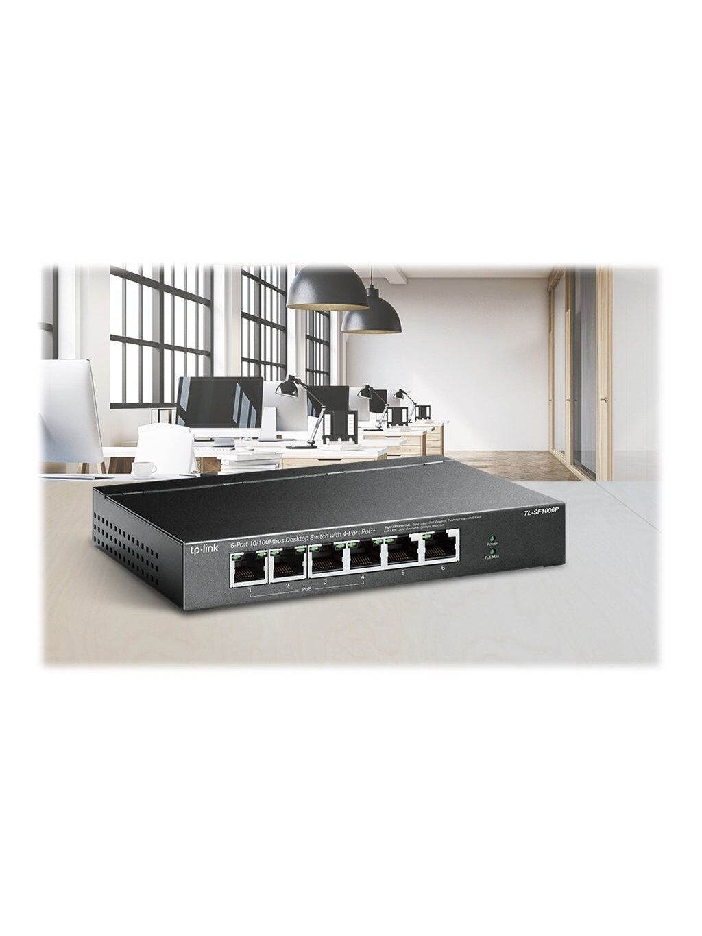 TP-LINK | Switch | TL-SF1006P | Unmanaged | Desktop | 10/100 Mbps (RJ-45) ports quantity 6 | PoE+ ports quantity 4 | Power supply type External TP-LINK | Switch | TL-SF1006P | Unmanaged | Desktop | 10/100 Mbps (RJ-45) ports quantity 6 | PoE+ ports quantity 4 | Power supply type External