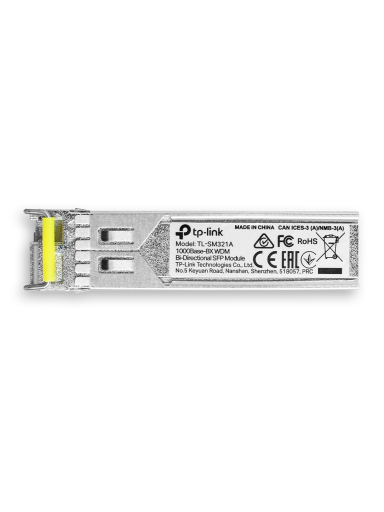 TP-LINK | 1000 Base-BX WDM Bi-Directional SFP Module | TL-SM321A-2 | 9/125 μm SMF (Single-Mode Fiber) | 9/125 μm SMF (Single-Mode Fiber)