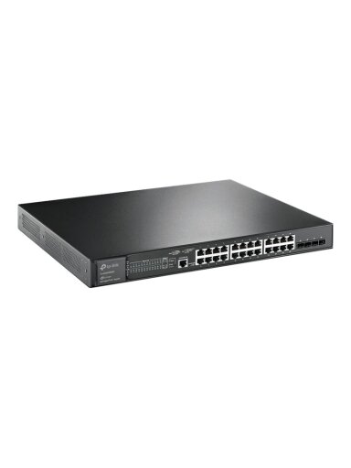 TP-LINK | 24-Port Gigabit and 4-Port 10GE SFP+ L2+ Managed Switch with 24-Port PoE+ | TL-SG3428XMP JetStream | Managed L2+ | Rackmountable