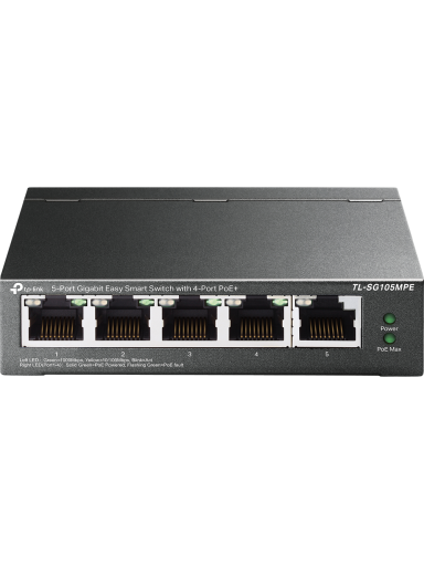 TP-LINK | 5-Port Gigabit Easy Smart Switch with 4-Port PoE+ | TL-SG105MPE | Managed L2 | Desktop | 60 month(s) TP-LINK | 5-Port Gigabit Easy Smart Switch with 4-Port PoE+ | TL-SG105MPE | Managed L2 | Desktop | 60 month(s)