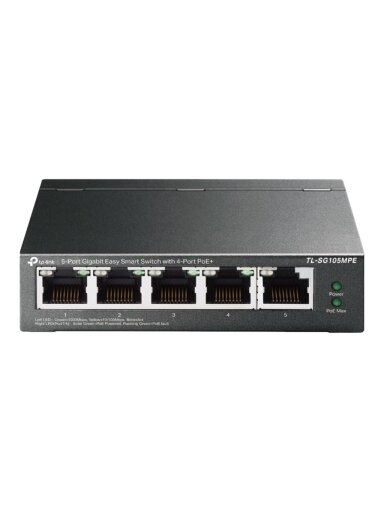 TP-LINK | 5-Port Gigabit Easy Smart Switch with 4-Port PoE+ | TL-SG105MPE | Managed L2 | Desktop | 60 month(s) TP-LINK | 5-Port Gigabit Easy Smart Switch with 4-Port PoE+ | TL-SG105MPE | Managed L2 | Desktop | 60 month(s)