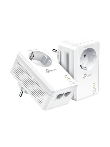 TP-LINK | AV1000 2-Port Gigabit Passthrough Powerline Starter Kit | TL-PA7027P KIT | 10/100/1000 Mbit/s | Ethernet LAN (RJ-45) ports 2 | No Wi-Fi | Extra socket