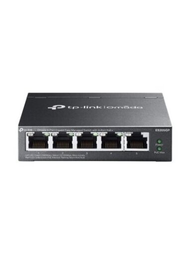 TP-LINK | Omada 5-Port Gigabit Easy Managed Switch with 4-Port PoE+ | ES205GP | Desktop/Wall mountable