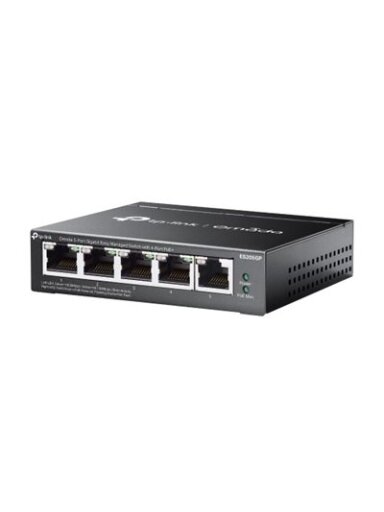 TP-LINK | Omada 5-Port Gigabit Easy Managed Switch with 4-Port PoE+ | ES205GP | Desktop/Wall mountable