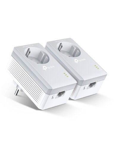 TP-LINK | Passthrough Powerline 600 Starter Kit | TL-PA4010P KIT | 10/100 Mbit/s | Ethernet LAN (RJ-45) ports 1 | Data transfer rate (max) 600 Mbit/s | Extra socket