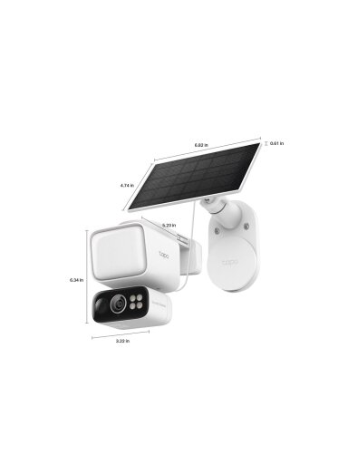 TP-LINK Tapo C615F KIT | Solar-Powered Floodlight Pan/Tilt Security Camera Kit | 3 MP | F/1.6 | H.264 | MicroSD Card Up to 512 GB