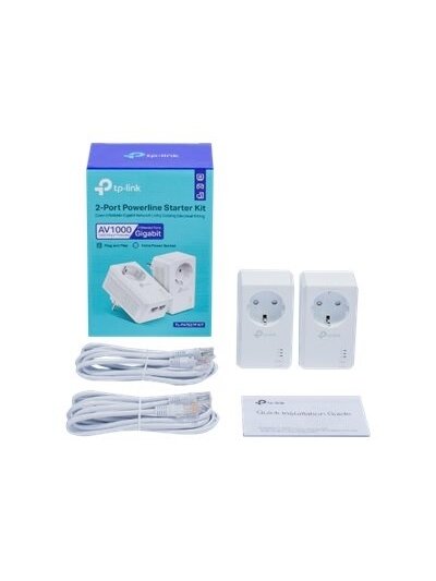 TP-LINK | AV1000 2-Port Gigabit Passthrough Powerline Starter Kit | TL-PA7027P KIT | 10/100/1000 Mbit/s | Ethernet LAN (RJ-45) ports 2 | No Wi-Fi | Extra socket 4 TP-LINK | AV1000 2-Port Gigabit Passthrough Powerline Starter Kit | TL-PA7027P KIT | 10/100/1000 Mbit/s | Ethernet LAN (RJ-45) ports 2 | No Wi-Fi | Extra socket 4
