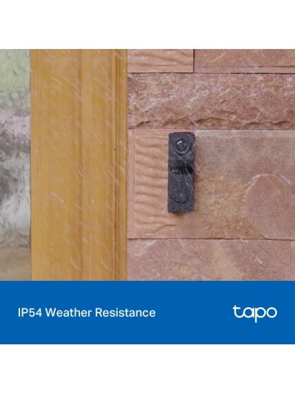 TP-LINK 2K Battery Video Doorbell | Tapo D205 | 3 MP | 2.4mm/F2.2 | IP54 | H.264 | Micro SD, Max. 512 8
