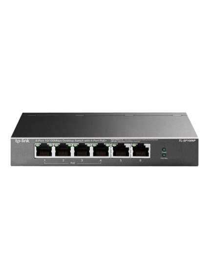 TP-LINK | Switch | TL-SF1006P | Unmanaged | Desktop | 10/100 Mbps (RJ-45) ports quantity 6 | PoE+ ports quantity 4 | Power supply type External 2 TP-LINK | Switch | TL-SF1006P | Unmanaged | Desktop | 10/100 Mbps (RJ-45) ports quantity 6 | PoE+ ports quantity 4 | Power supply type External 2