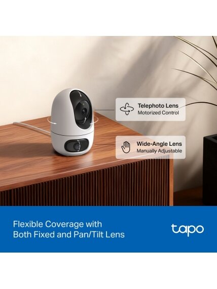 TP-LINK Tapo C245D | Dual Lens Pan/Tilt Security Camera | Dome | 3 MP | 3.1mm/F1.6 | MicroSD Card up to 512 GB 5 TP-LINK Tapo C245D | Dual Lens Pan/Tilt Security Camera | Dome | 3 MP | 3.1mm/F1.6 | MicroSD Card up to 512 GB 5