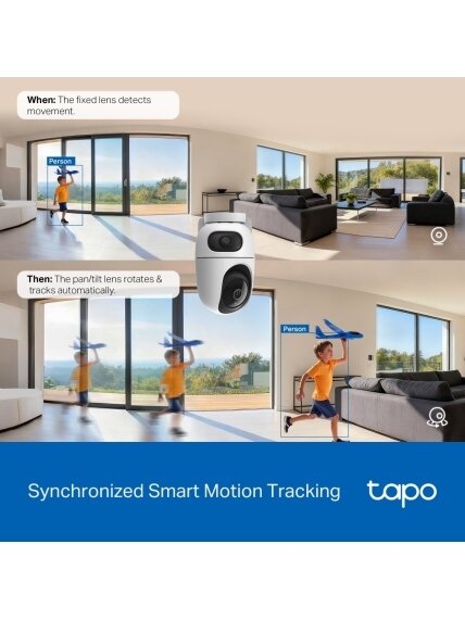 TP-LINK Tapo C245D | Dual Lens Pan/Tilt Security Camera | Dome | 3 MP | 3.1mm/F1.6 | MicroSD Card up to 512 GB 6 TP-LINK Tapo C245D | Dual Lens Pan/Tilt Security Camera | Dome | 3 MP | 3.1mm/F1.6 | MicroSD Card up to 512 GB 6