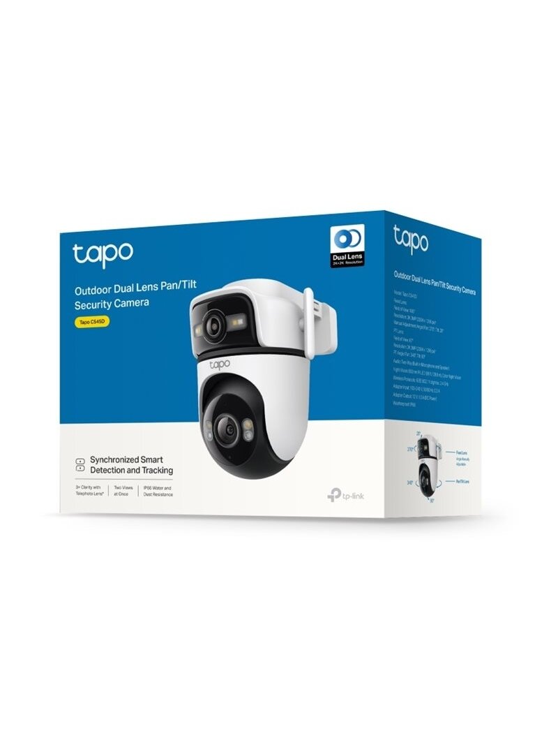 TP-LINK | Dual Lens Security Wi-Fi Camera | Tapo C545D | Dome | 3 MP | 6mm | IP66 | H.264 | MicroSD, up to 512 GB 4 TP-LINK | Dual Lens Security Wi-Fi Camera | Tapo C545D | Dome | 3 MP | 6mm | IP66 | H.264 | MicroSD, up to 512 GB 4