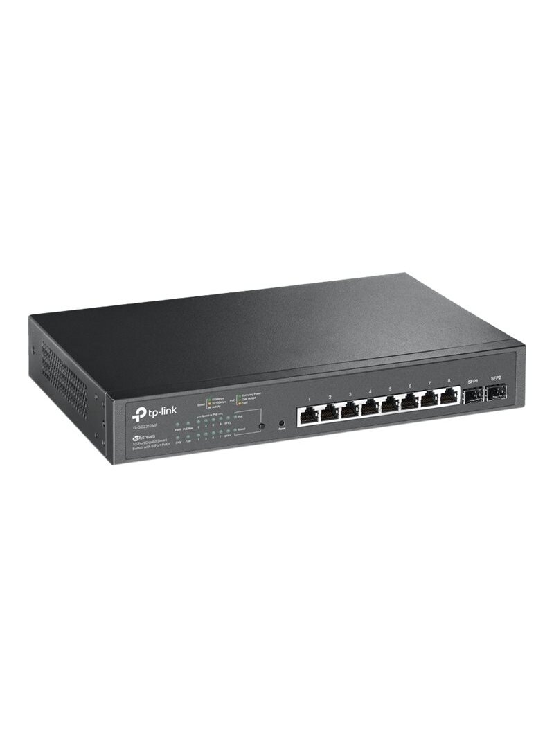 TP-LINK | JetStream 10-Port Gigabit Smart PoE Switch | TL-SG2210MP | Managed L2 | Rackmountable | SFP ports quantity 2 | PoE+ ports quantity 8 | Power supply type Single 1 TP-LINK | JetStream 10-Port Gigabit Smart PoE Switch | TL-SG2210MP | Managed L2 | Rackmountable | SFP ports quantity 2 | PoE+ ports quantity 8 | Power supply type Single 1
