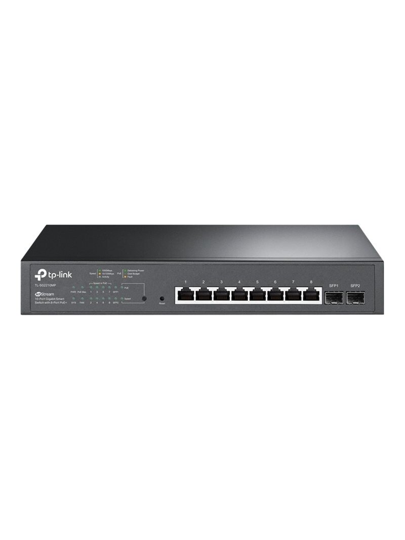TP-LINK | JetStream 10-Port Gigabit Smart PoE Switch | TL-SG2210MP | Managed L2 | Rackmountable | SFP ports quantity 2 | PoE+ ports quantity 8 | Power supply type Single TP-LINK | JetStream 10-Port Gigabit Smart PoE Switch | TL-SG2210MP | Managed L2 | Rackmountable | SFP ports quantity 2 | PoE+ ports quantity 8 | Power supply type Single