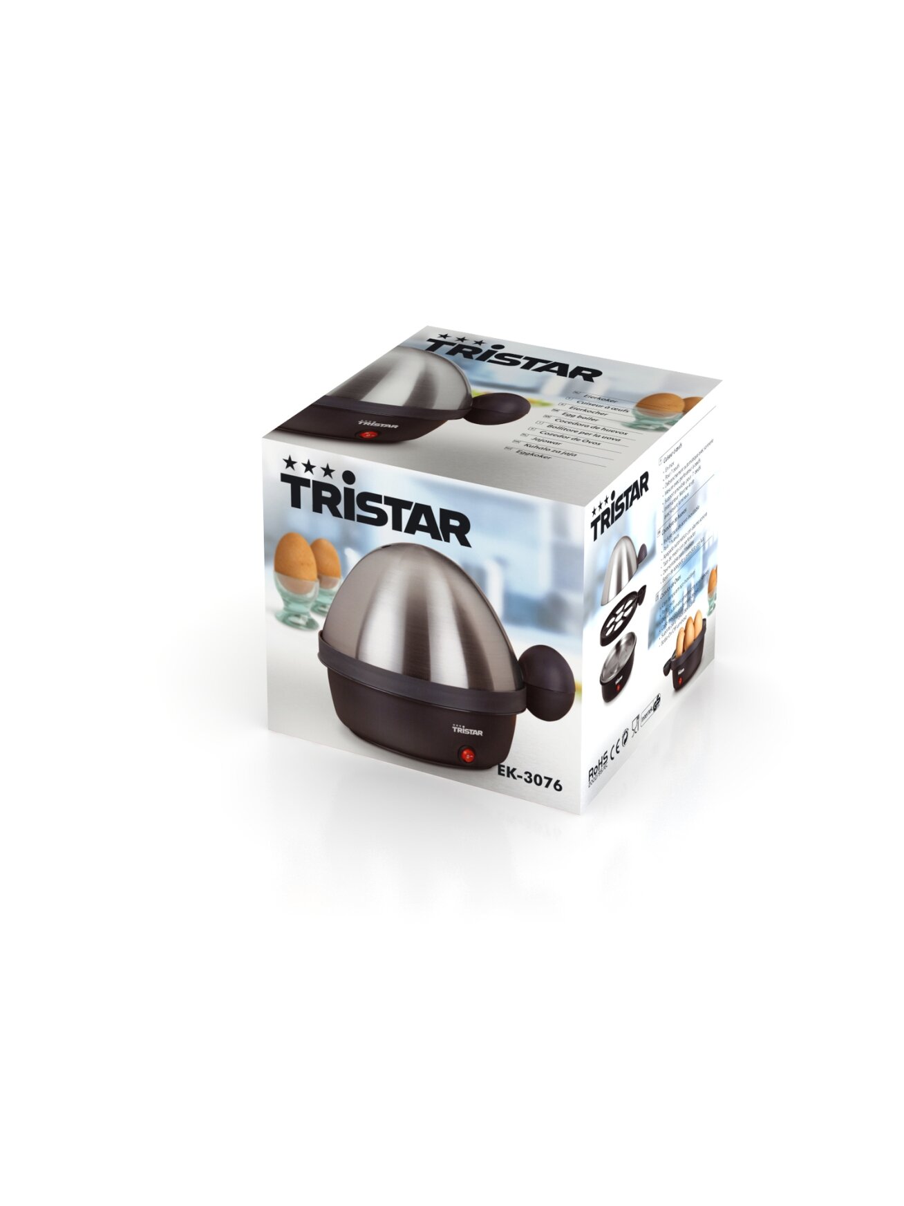 Tristar Egg Boiler EK-3076 Black, Stainless Steel Lid Eggs capacity 7 7