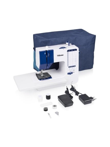 Tristar Sewing machine | SM-6005 | Number of stitches 38 | Number of buttonholes 1 | White/Blue 1 Tristar Sewing machine | SM-6005 | Number of stitches 38 | Number of buttonholes 1 | White/Blue 1