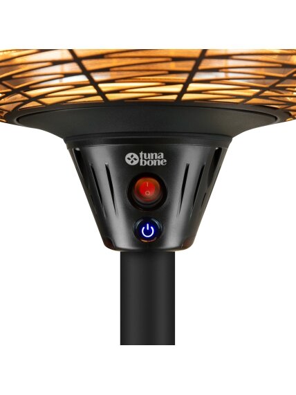 TunaBone | Electric Standing Infrared Patio Heater | TB2068S-01 | Patio heater | 2000 W | Number of power levels 3 | Suitable for rooms up to 20 m² | Black | IP45 1 TunaBone | Electric Standing Infrared Patio Heater | TB2068S-01 | Patio heater | 2000 W | Number of power levels 3 | Suitable for rooms up to 20 m² | Black | IP45 1