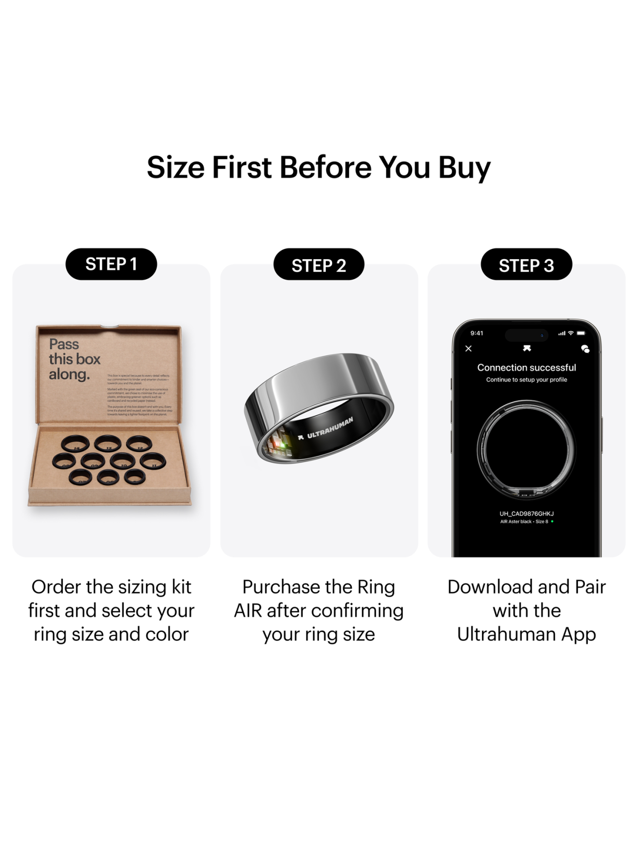 Ultrahuman | Ring Air | Space Silver | Size 10 | Smart Ring 5