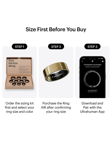 Ultrahuman | Ring Air | Bionic Gold | Size 6 | Smart Ring 6 Ultrahuman | Ring Air | Bionic Gold | Size 6 | Smart Ring 6