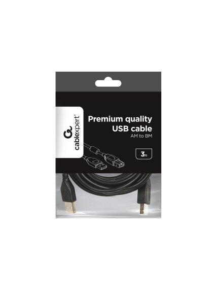 USB 2.0 A-plug B-plug 3 m (10 ft) cable with ferrite core | Cablexpert 3 USB 2.0 A-plug B-plug 3 m (10 ft) cable with ferrite core | Cablexpert 3