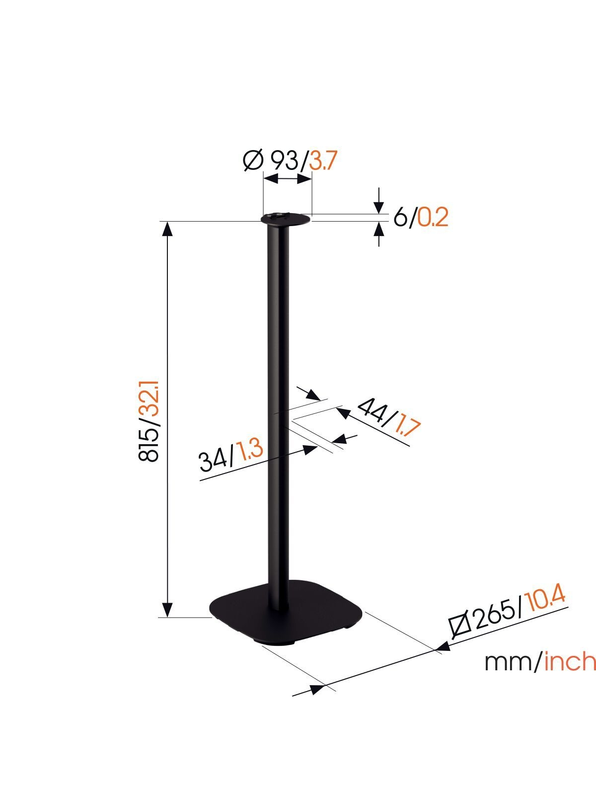 Vogels Floor stand | SFS 4113 Sonos speaker stand for Era 100 | Maximum weight (capacity) 2 kg | Black 2